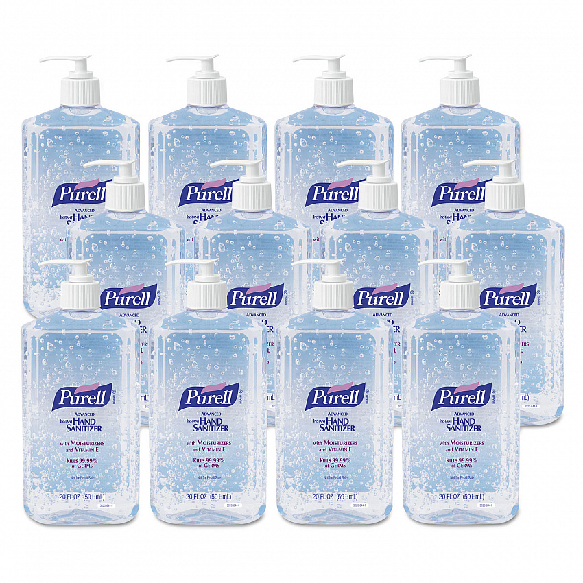 Advanced Hand Sanitizer Refreshing Gel, 20 oz Pump Bottle, Clean Scent, 12/Carton (302312)