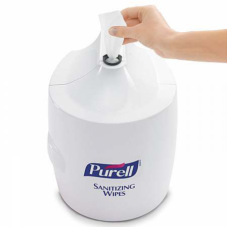 Hand Sanitizer Wipes Wall Mount Dispenser, 1,200/1,500 Wipe Capacity, 13.3 x 11 x 10.88, White (901901)