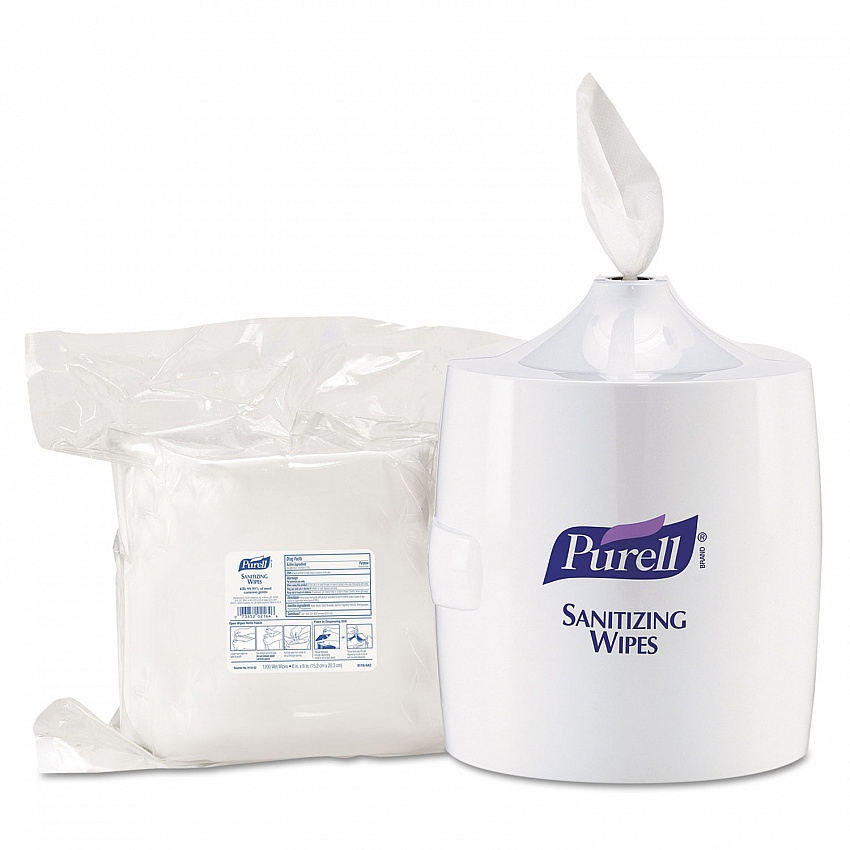 Hand Sanitizer Wipes Wall Mount Dispenser, 1,200/1,500 Wipe Capacity, 13.3 x 11 x 10.88, White (901901)