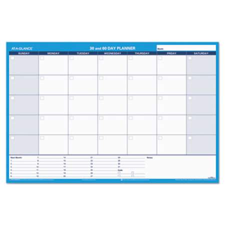 AT-A-GLANCE 30/60-Day Undated Horizontal Erasable Wall Planner, 36 x 24, White/Blue Sheets, Undated (PM23328)
