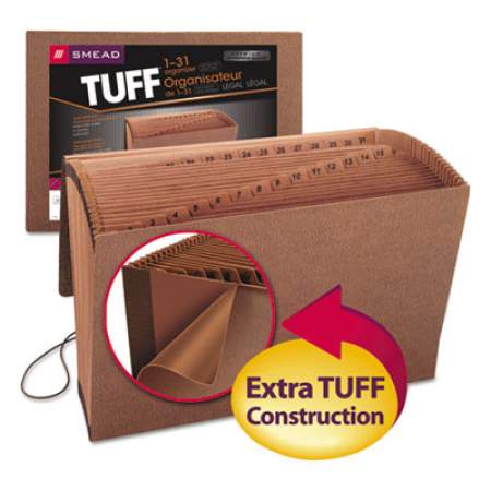 Smead TUFF Expanding Files, 31 Sections, 1/31-Cut Tab, Legal Size, Redrope (70369)