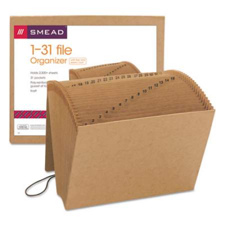 Smead Indexed Expanding Kraft Files, 31 Sections, 1/31-Cut Tab, Letter Size, Kraft (70168)