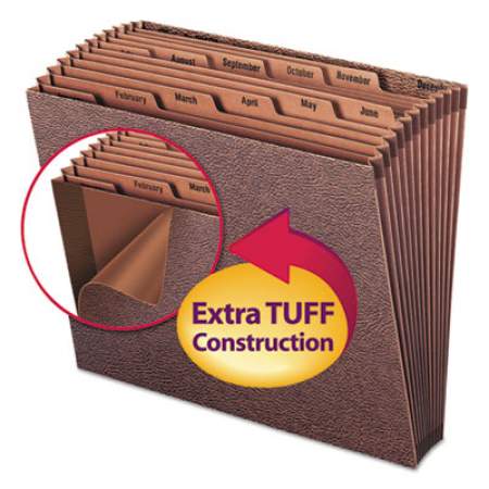 Smead TUFF Expanding Files, 12 Sections, 1/12-Cut Tab, Letter Size, Redrope (70488)
