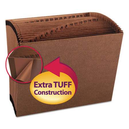Smead TUFF Expanding Files, 31 Sections, 1/31-Cut Tab, Letter Size, Redrope (70467)