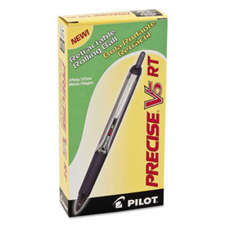 Pilot Precise V5RT Roller Ball Pen, Retractable, Extra-Fine 0.5 mm, Black Ink, Black Barrel (26062)