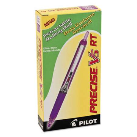 Pilot Precise V5RT Roller Ball Pen, Retractable, Extra-Fine 0.5 mm, Purple Ink, Purple Barrel (26066)