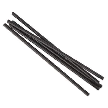 Boardwalk Jumbo Straws, 7 3/4", Plastic, Black, Unwrapped, 250/Pack (JSTU775B50PK)