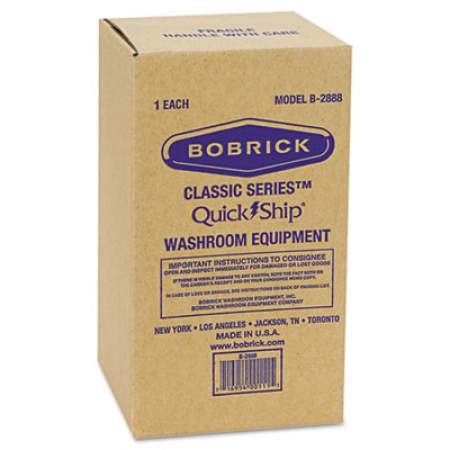 Bobrick Stainless Steel 2-Roll Tissue Dispenser, 6 1/16 x 5 15/16 x 11, Stainless Steel (2888)
