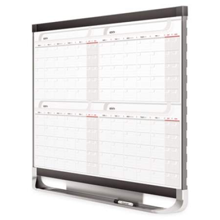 Quartet Prestige 2 Magnetic Total Erase 4-Month Calendar, 48 x 36, Graphite Color Frame (4MCP43P2)