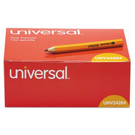Universal Golf and Pew Pencil, HB (#2), Black Lead, Yellow Barrel, 144/Box (24264)