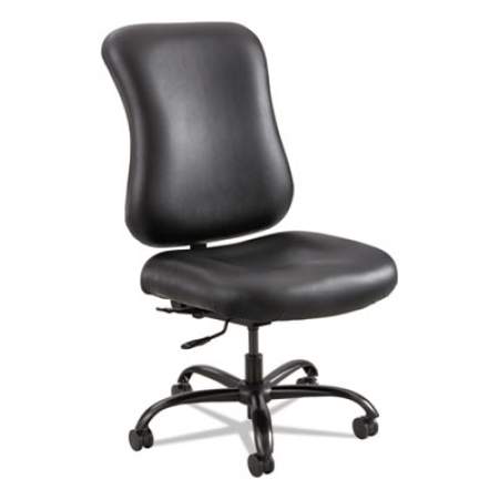 Safco Optimus High Back Big and Tall Chair, Vinyl, Supports Up to 400 lb, 19" to 22" Seat Height, Black (3592BL)