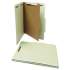 Universal Four-Section Pressboard Classification Folders, 1 Divider, Letter Size, Gray-Green, 10/Box (10253)
