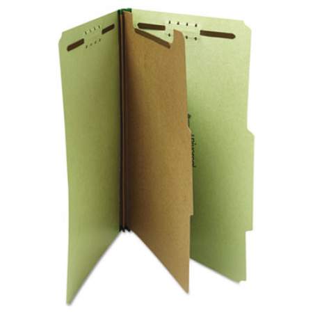 Universal Four-Section Pressboard Classification Folders, 1 Divider, Letter Size, Green, 10/Box (10251)