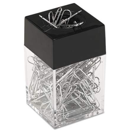 Universal Paper Clips with Magnetic Dispenser, Small (No. 1), Silver, 100 Clips/Pack, 12 Packs/Carton (72211)