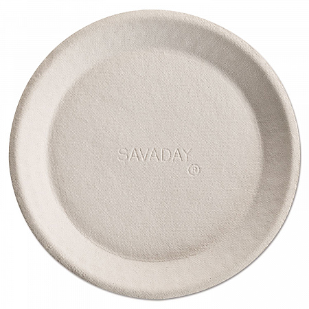 Savaday Molded Fiber Plates, Paper, 10