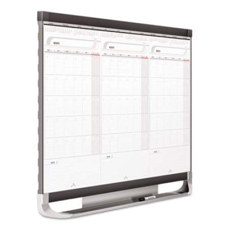 Quartet Prestige 2 Total Erase 3-Month Calendar Board, 36 x 24, White, Graphite Frame (CMP32P2)
