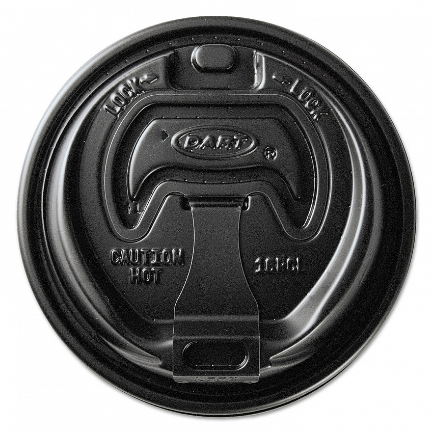 Optima Reclosable Lids for Hot Paper Cups, Fits 10 oz to 24 oz Hot Cups, Plastic, Black, 1,000/Carton (OPT316B)