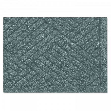 EcoGuard Diamond Floor Mats, Rectangular with Single Fan, Charcoal Gray Carpeted Surface, 96