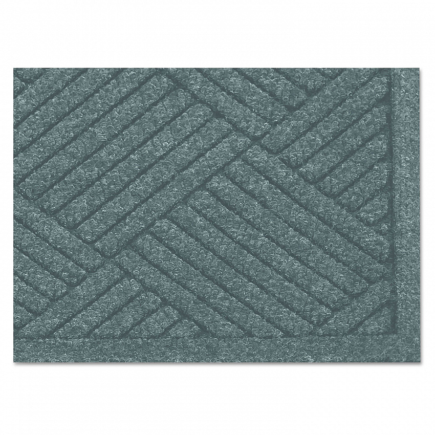 EcoGuard Diamond Floor Mats, Rectangular with Single Fan, Charcoal Gray Carpeted Surface, 96" x 48" (EGDSF040804)