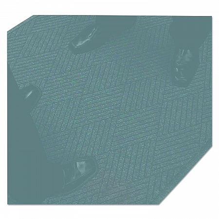 EcoGuard Diamond Floor Mats, Rectangular with Single Fan, Charcoal Gray Carpeted Surface, 96