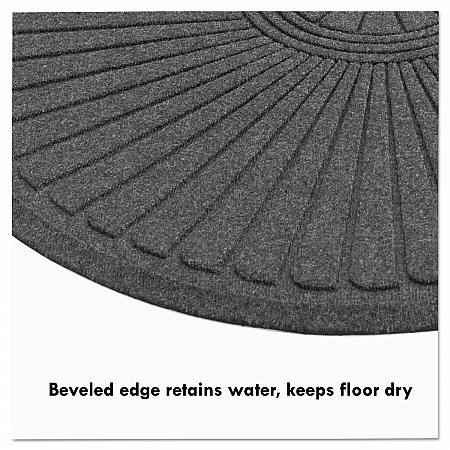EcoGuard Diamond Floor Mats, Rectangular with Single Fan, Charcoal Gray Carpeted Surface, 72