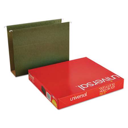 Universal Box Bottom Hanging File Folders, Letter Size, 1/5-Cut Tab, Standard Green, 25/Box (14143)