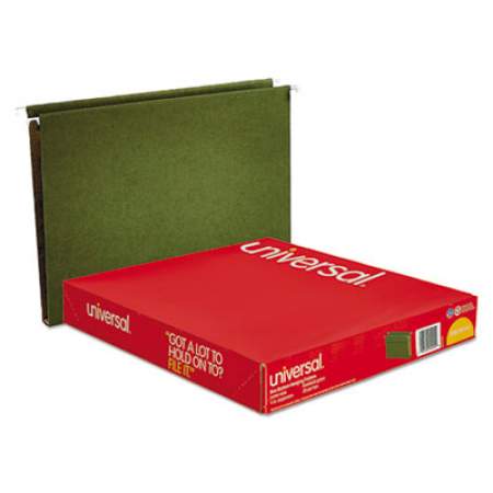 Universal Box Bottom Hanging File Folders, Letter Size, 1/5-Cut Tab, Standard Green, 25/Box (14141)