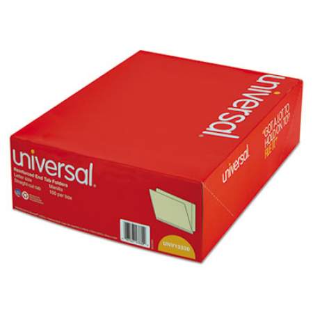 Universal Deluxe Reinforced End Tab Folders, Straight Tab, Letter Size, Manila, 100/Box (13330)