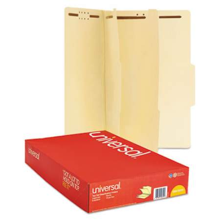Universal Six-Section Classification Folders, 2 Dividers, Legal Size, Manila, 15/Box (10310)