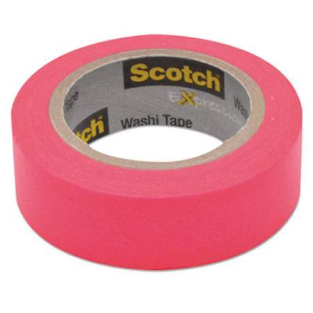 Scotch Expressions Washi Tape, 1.25" Core, 0.59" x 32.75 ft, Neon Pink (C314PNK)