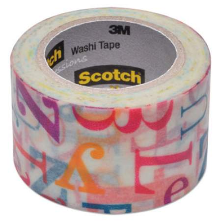 Scotch Expressions Washi Tape, 1.25" Core, 1.18" x 32.75 ft, Multicolor Alphabet Soup (C314P3)