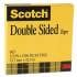 Scotch Double-Sided Tape, 3" Core, 0.5" x 36 yds, Clear (665121296)
