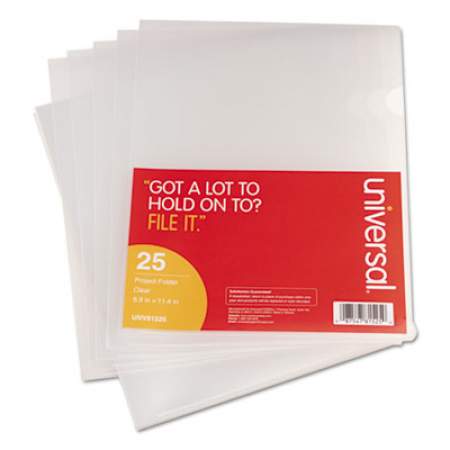 Universal Project Folders, Letter Size, Clear, 25/Pack (81525)