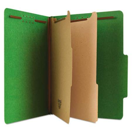 Universal Bright Colored Pressboard Classification Folders, 2 Dividers, Letter Size, Emerald Green, 10/Box (10302)