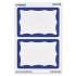 Universal Border-Style Self-Adhesive Name Badges, 3 1/2 x 2 1/4, White/Blue, 100/Pack (39120)