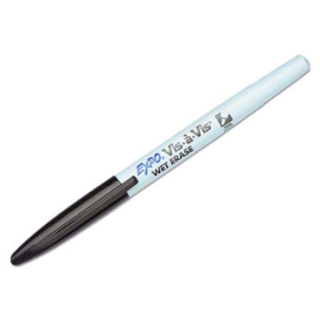 EXPO Vis--Vis Wet Erase Marker, Fine Bullet Tip, Black, Dozen (16001)