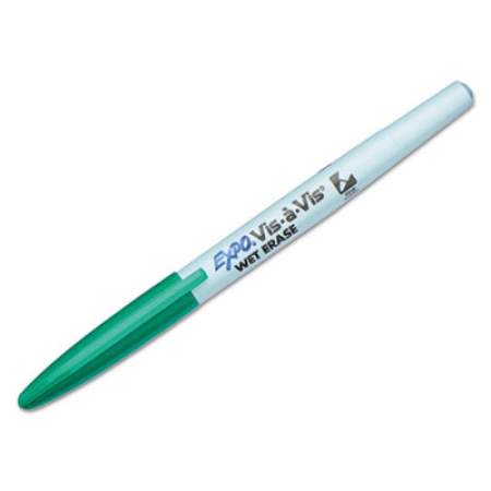 EXPO Vis--Vis Wet Erase Marker, Fine Bullet Tip, Green, Dozen (16004)