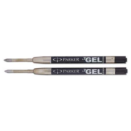 Refill for Parker Retractable Gel Ink Roller Ball Pens, Medium Conical Tip, Black Ink, 2/Pack (1950362)