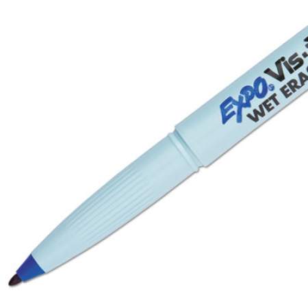 EXPO Vis--Vis Wet Erase Marker, Fine Bullet Tip, Blue, Dozen (16003)