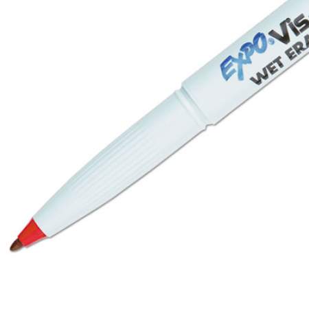 EXPO Vis--Vis Wet Erase Marker, Fine Bullet Tip, Red, Dozen (16002)