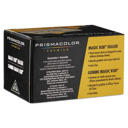 Prismacolor MAGIC RUB Eraser, For Pencil/Ink Marks, Rectangular Block, Medium, Off White, Dozen (73201)
