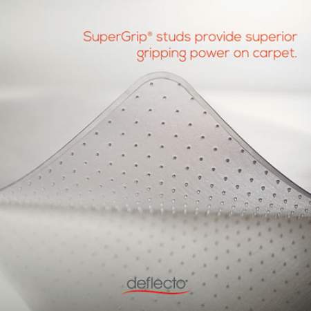 deflecto SuperMat Frequent Use Chair Mat for Medium Pile Carpet, 45 x 53, Wide Lipped, Clear (CM14233)