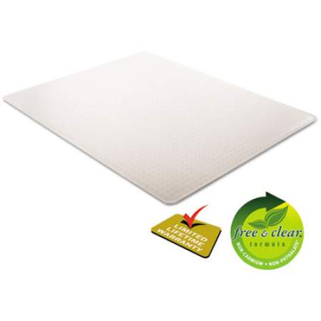 deflecto SuperMat Frequent Use Chair Mat, Med Pile Carpet, 45 x 53, Beveled Rectangle, Clear (CM14243)