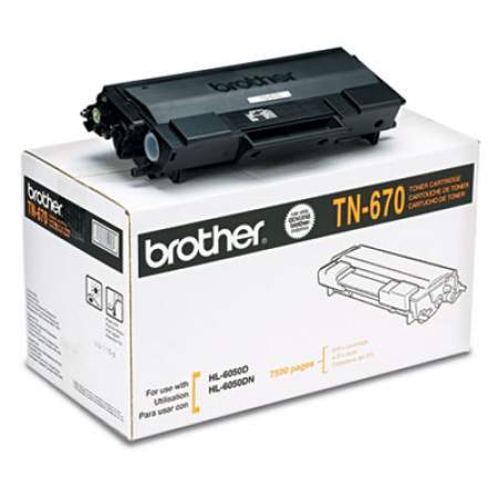 Brother TN670 High-Yield Toner, 7,500 Page-Yield, Black