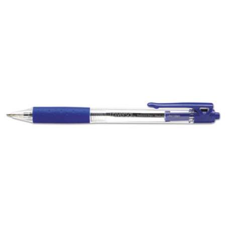 Universal Comfort Grip Ballpoint Pen, Retractable, Medium 1 mm, Blue Ink, Clear Barrel, Dozen (15531)