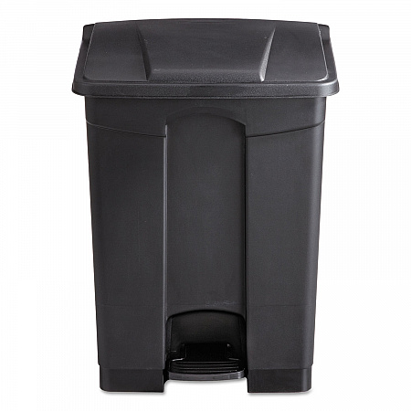 Large Capacity Plastic Step-On Receptacle, 17 gal, Plastic, Black (9922BL)