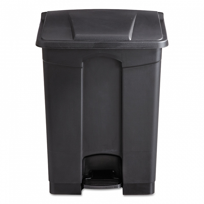 Large Capacity Plastic Step-On Receptacle, 17 gal, Plastic, Black (9922BL)