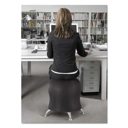 Safco Zenergy Ball Chair, Backless, Supports Up to 250 lb, Black Fabric Seat, Silver Base (4750BL)