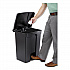 Large Capacity Plastic Step-On Receptacle, 17 gal, Plastic, Black (9922BL)