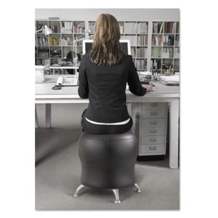 Safco Zenergy Ball Chair, Backless, Supports Up to 250 lb, Black Vinyl Seat, Silver Base (4751BV)